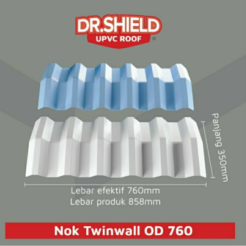 Nok Wuwung Atap UPVC DR SHIELD Double OD760 Gresik